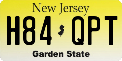NJ license plate H84QPT