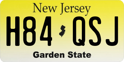 NJ license plate H84QSJ