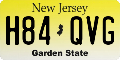 NJ license plate H84QVG