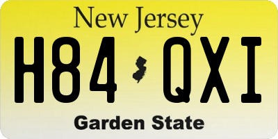 NJ license plate H84QXI