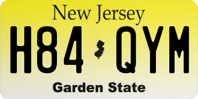 NJ license plate H84QYM
