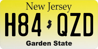 NJ license plate H84QZD