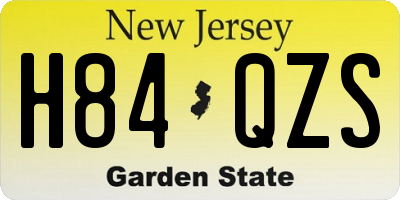 NJ license plate H84QZS
