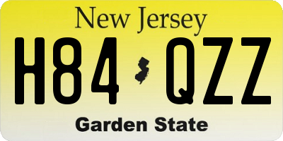 NJ license plate H84QZZ