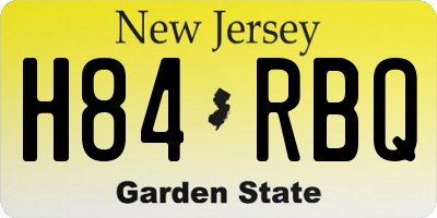 NJ license plate H84RBQ