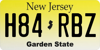 NJ license plate H84RBZ