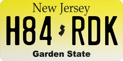 NJ license plate H84RDK