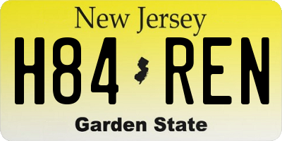 NJ license plate H84REN