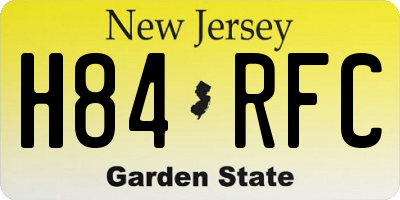 NJ license plate H84RFC