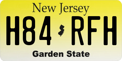 NJ license plate H84RFH