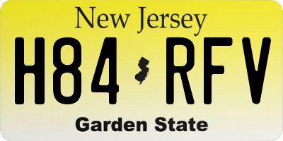 NJ license plate H84RFV