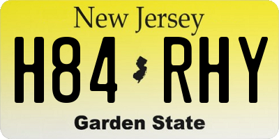 NJ license plate H84RHY