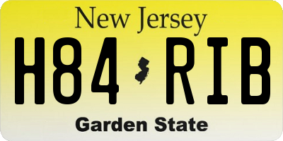 NJ license plate H84RIB