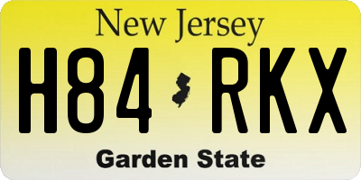 NJ license plate H84RKX