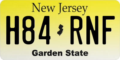 NJ license plate H84RNF