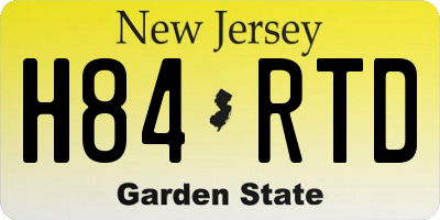 NJ license plate H84RTD
