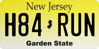 NJ license plate H84RUN