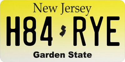 NJ license plate H84RYE