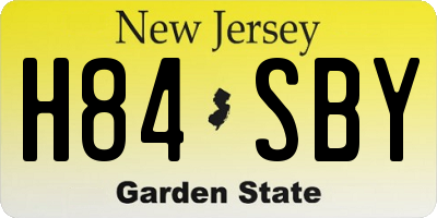 NJ license plate H84SBY