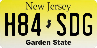 NJ license plate H84SDG