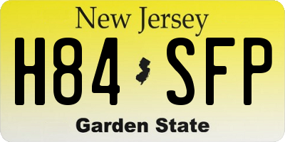 NJ license plate H84SFP