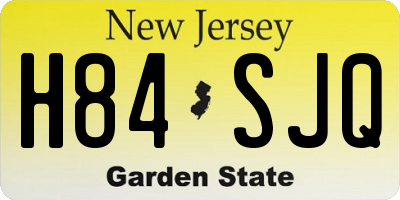 NJ license plate H84SJQ