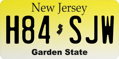 NJ license plate H84SJW