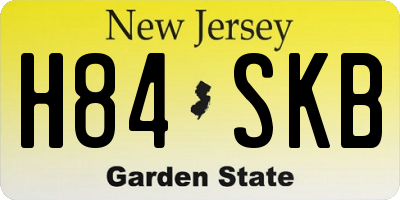 NJ license plate H84SKB