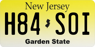 NJ license plate H84SOI