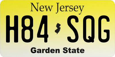 NJ license plate H84SQG