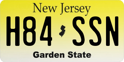 NJ license plate H84SSN