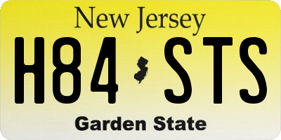 NJ license plate H84STS