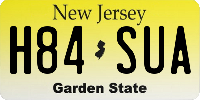 NJ license plate H84SUA