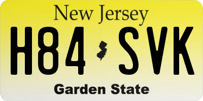 NJ license plate H84SVK