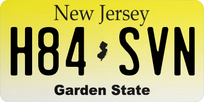 NJ license plate H84SVN