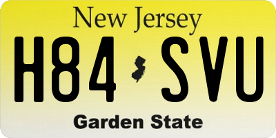 NJ license plate H84SVU