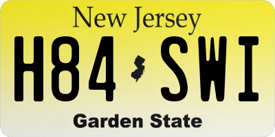 NJ license plate H84SWI