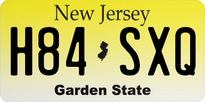 NJ license plate H84SXQ