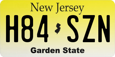 NJ license plate H84SZN