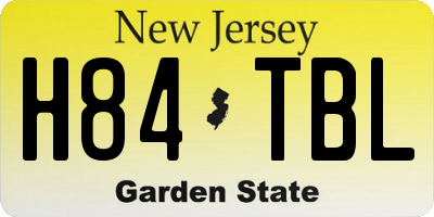 NJ license plate H84TBL