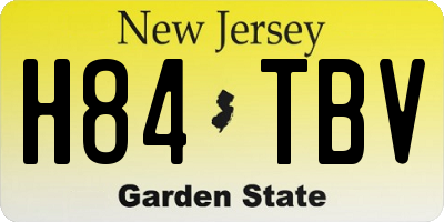 NJ license plate H84TBV