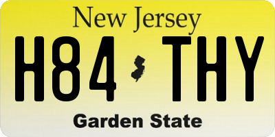 NJ license plate H84THY