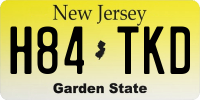 NJ license plate H84TKD