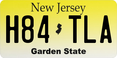 NJ license plate H84TLA