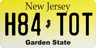 NJ license plate H84TOT