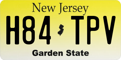 NJ license plate H84TPV