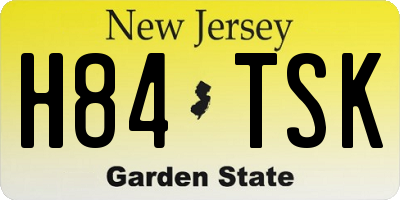 NJ license plate H84TSK