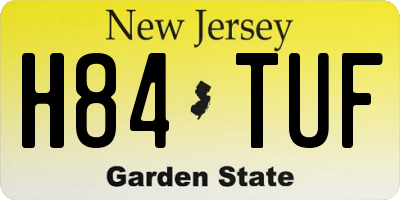NJ license plate H84TUF