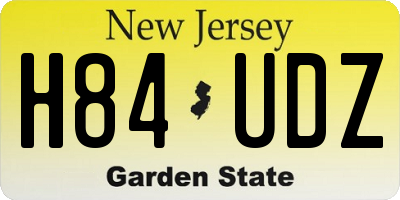 NJ license plate H84UDZ