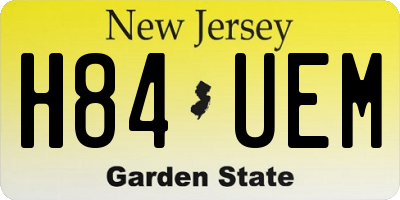 NJ license plate H84UEM